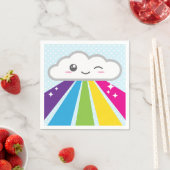 Serviette En Papier Kawaii Cloud et Rainbow Napkins (En situation)
