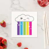 Serviette En Papier Kawaii Cloud et Rainbow Napkins (En situation)