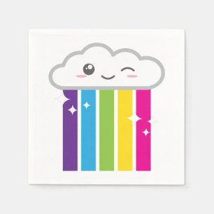 Serviette En Papier Kawaii Cloud et Rainbow Napkins
