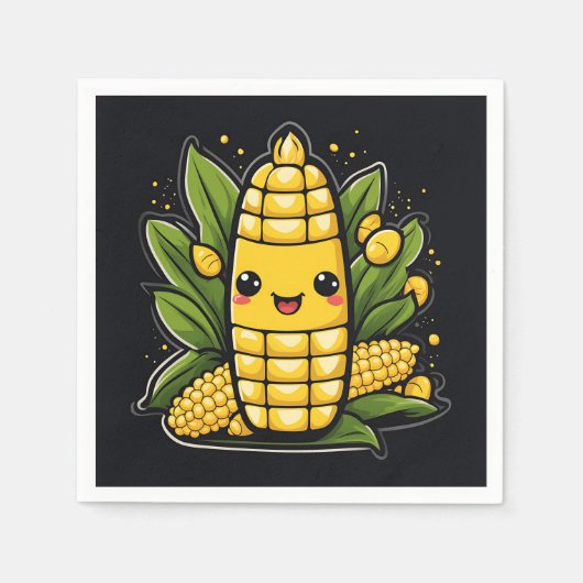 Serviette En Papier Kawaii Corn été (Devant)
