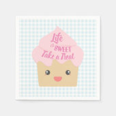 Serviette En Papier Kawaii Cupcake Prenez un gâteau (Devant)