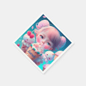 Serviette En Papier Kawaii fille de crème glacée (Coin)