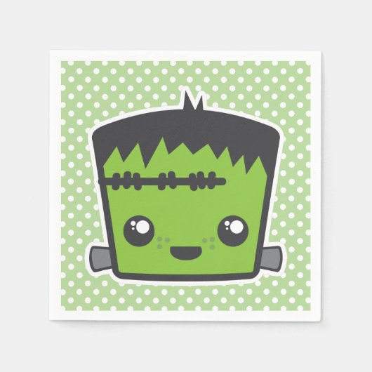 Serviette En Papier Kawaii Frankenstein Monster Halloween Naples (Devant)
