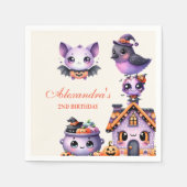 Serviette En Papier Kawaii Halloween 2ème anniversaire Éffrayant Cute  (Devant)