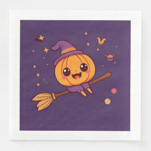 Serviette En Papier Kawaii Halloween Citrouille Napkin