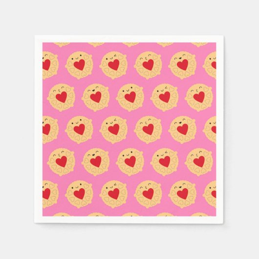 Serviette En Papier Kawaii Jammie Dodger Biscuits (Devant)