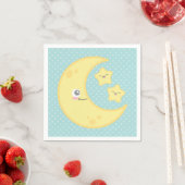 Serviette En Papier Kawaii Lune et Stars serviettes (En situation)