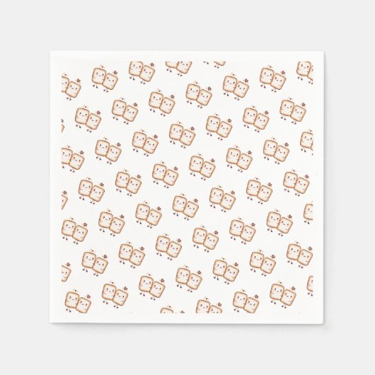 Serviette En Papier Kawaii Marshmallow Smores (Devant)