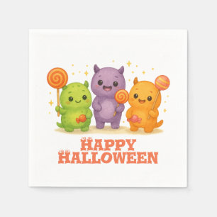 Serviette En Papier Kawaii Monsters & Lollipops Halloween Favoriser le