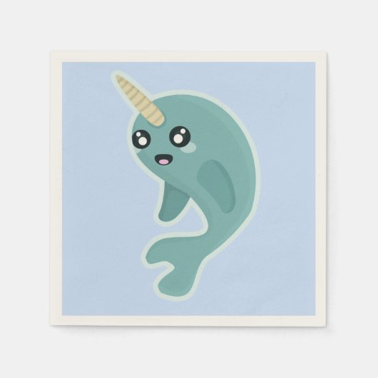 Serviette En Papier Kawaii Narwhal (Devant)
