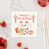 Serviette En Papier Kawaii Oriental Lucky Chat fête d'anniversaire (En situation)