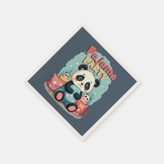 Serviette En Papier Kawaii Panda Pajama Party Cosy Slepov esthétique (Coin)