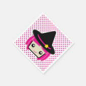 Serviette En Papier Kawaii Pink Haired Witch Napkins (Coin)