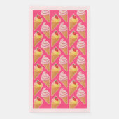 Serviette En Papier Kawaii pink pattern with strawberry ice cream  (Devant)