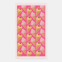 Kawaii pink pattern with strawberry ice cream 