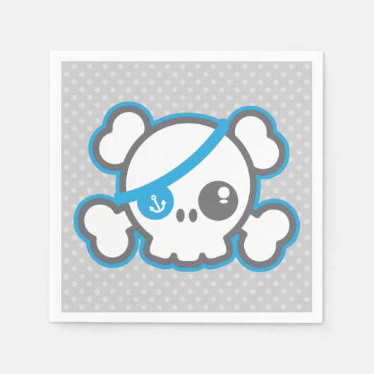 Serviette En Papier Kawaii Pirate Skull Napkins (Devant)