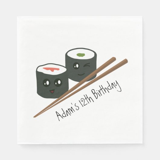 Serviette En Papier Kawaii Sushi Addict mignon Nom du caractère Annive (Devant)