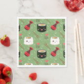 Serviette En Papier Kawaii Sushi Motif (En situation)
