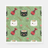 Serviette En Papier Kawaii Sushi Motif (Devant)