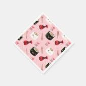 Serviette En Papier Kawaii Sushi Motif rose clair (Coin)