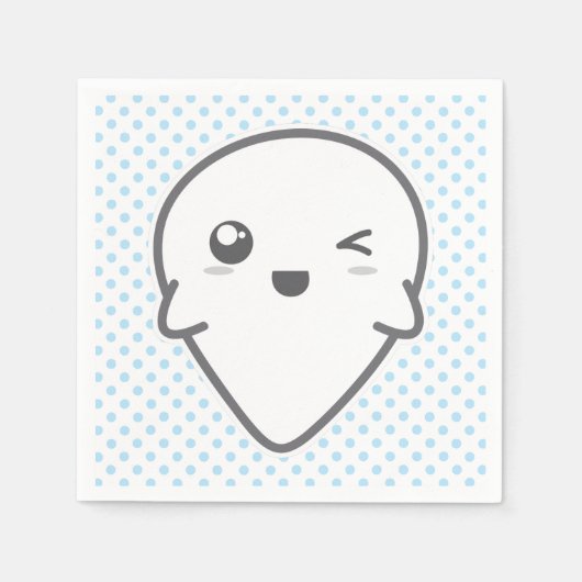 Serviette En Papier Kawaii Winking Ghost Napkins (Devant)