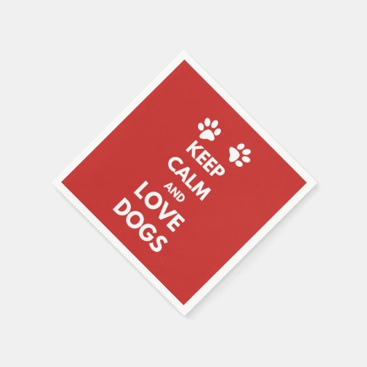 Serviette En Papier Keep calm and love dogs (Coin)