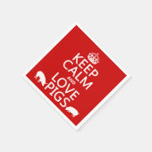 Serviette En Papier Keep Calm and Love Pigs (Coin)