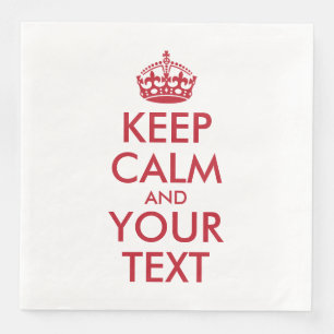 Serviette En Papier KEEP CALM personnalisé et votre texte