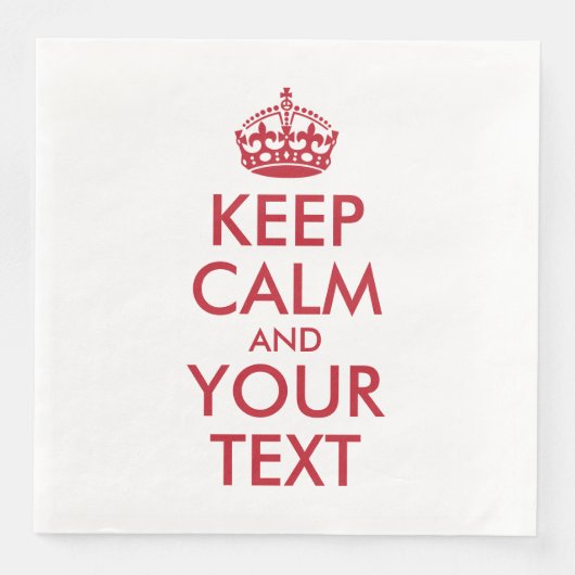 Serviette En Papier KEEP CALM personnalisé et votre texte (Devant)