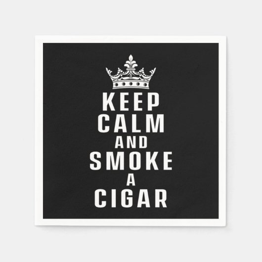 Serviette En Papier Keep Calm Smoke Cigar Smoker Humidor (Devant)