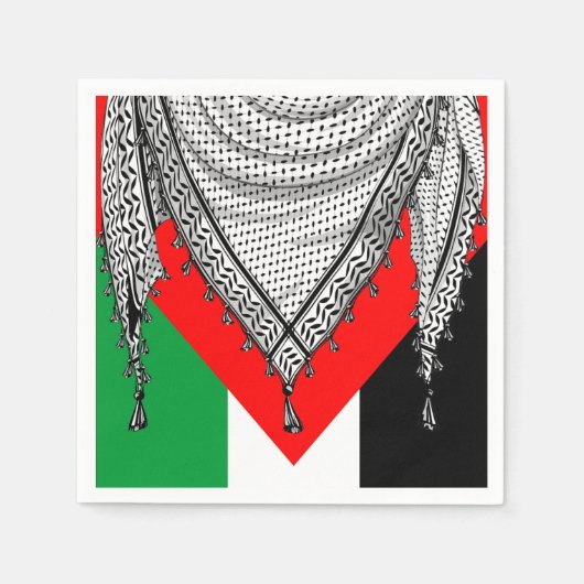 Serviette En Papier Keffiyeh Écharpe palestinienne tissu traditionnel (Devant)