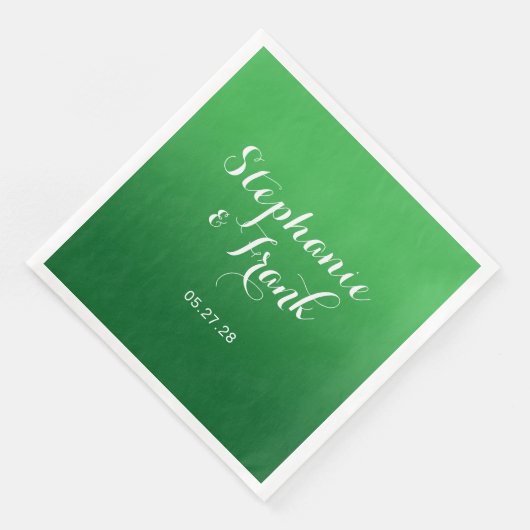 Serviette En Papier Kelly à Forest Green Gradient Mariage (Coin)