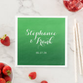Serviette En Papier Kelly à Forest Green Gradient Mariage (En situation)
