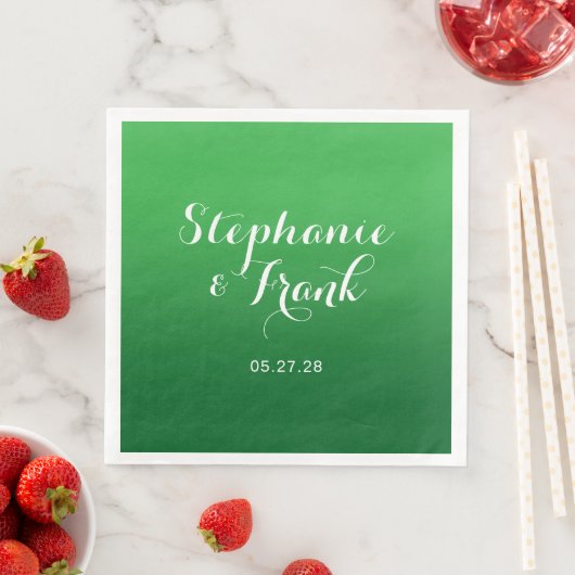 Serviette En Papier Kelly à Forest Green Gradient Mariage (En situation)