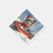 Serviette En Papier Kelpie australienne dans Sledge laissez-le neiger  (Coin)