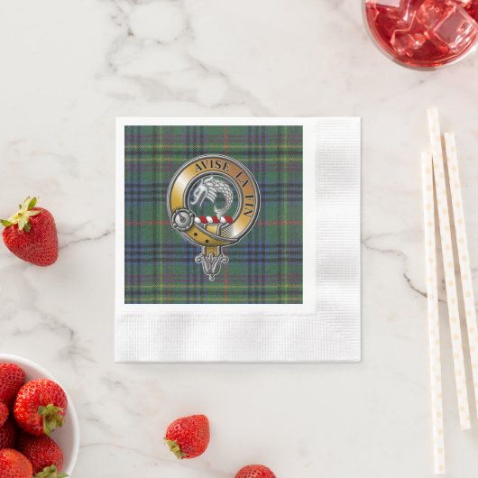 Serviette En Papier Kennedy Tartan & Badge (En situation)