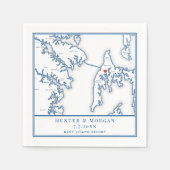 Serviette En Papier Kent Island Stevensville Maryland Map Mariage (Devant)