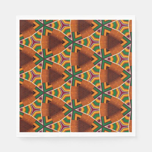 Serviette En Papier Kente Geometrics Kwanzaa Afrocentric (Devant)