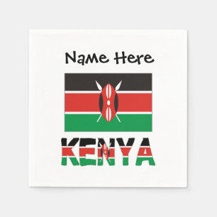 Serviette En Papier Kenya Drapeau kényan Personnalisé