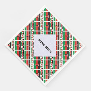 Serviette En Papier Kenya Drapeau kenyan personnalisé avec nom