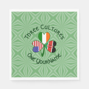 Serviette En Papier Kenya Irlande États-Unis drapeaux Shamrock personn
