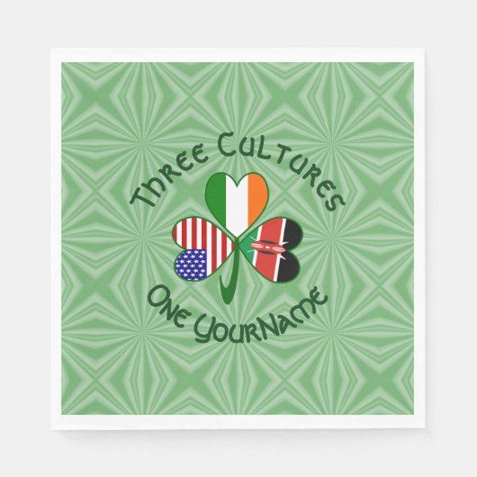 Serviette En Papier Kenya Irlande USA Shamrock Drapeau personnalisé (Devant)