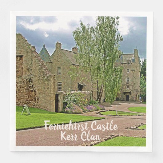 Serviette En Papier Kerr Clan's Scottish Ferniehirst Castle Photo (Devant)