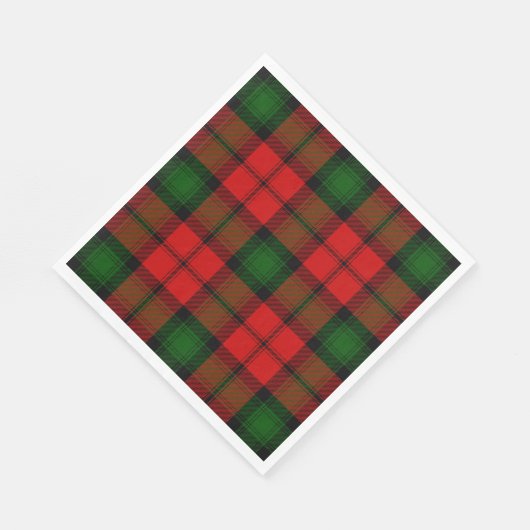 Serviette En Papier Kerr tartan rouge vert plaid (Coin)