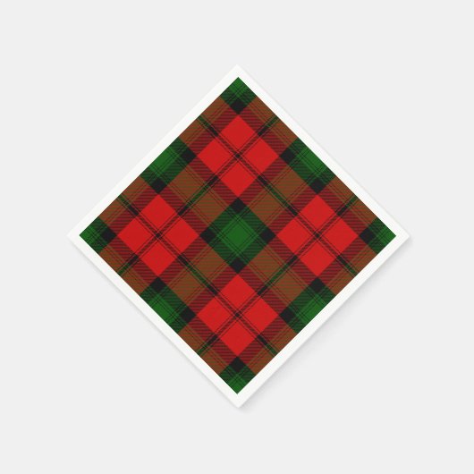 Serviette En Papier Kerr tartan rouge vert plaid (Coin)