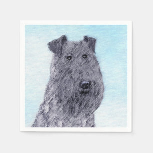 Serviette En Papier Kerry Blue Terrier peinture mignonne Chien d'origi