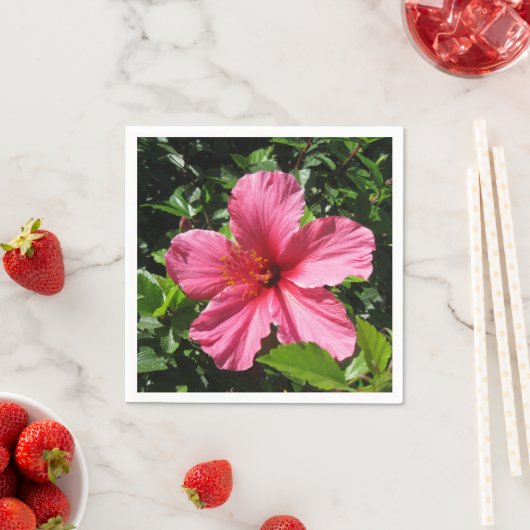 Serviette En Papier Ketmie rose foncée (En situation)