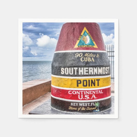 Serviette En Papier Key West Florida Cocktail Napkins (Devant)