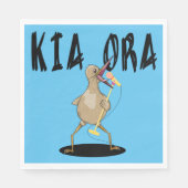 Serviette En Papier Kia ora Kiwi Salutation Maori (Devant)