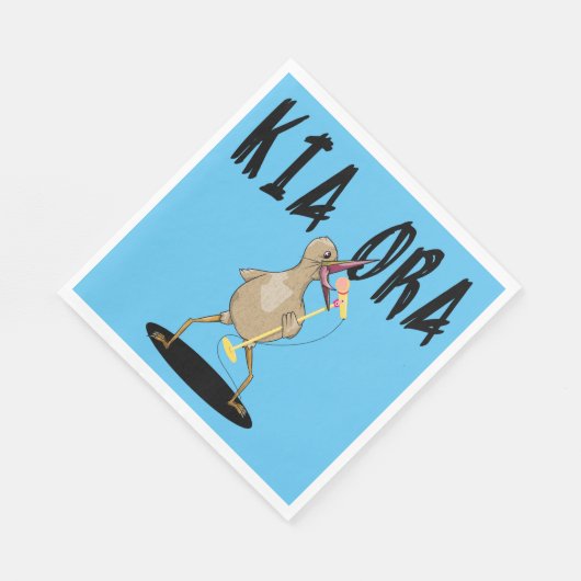 Serviette En Papier Kia ora Kiwi Salutation Maori (Coin)